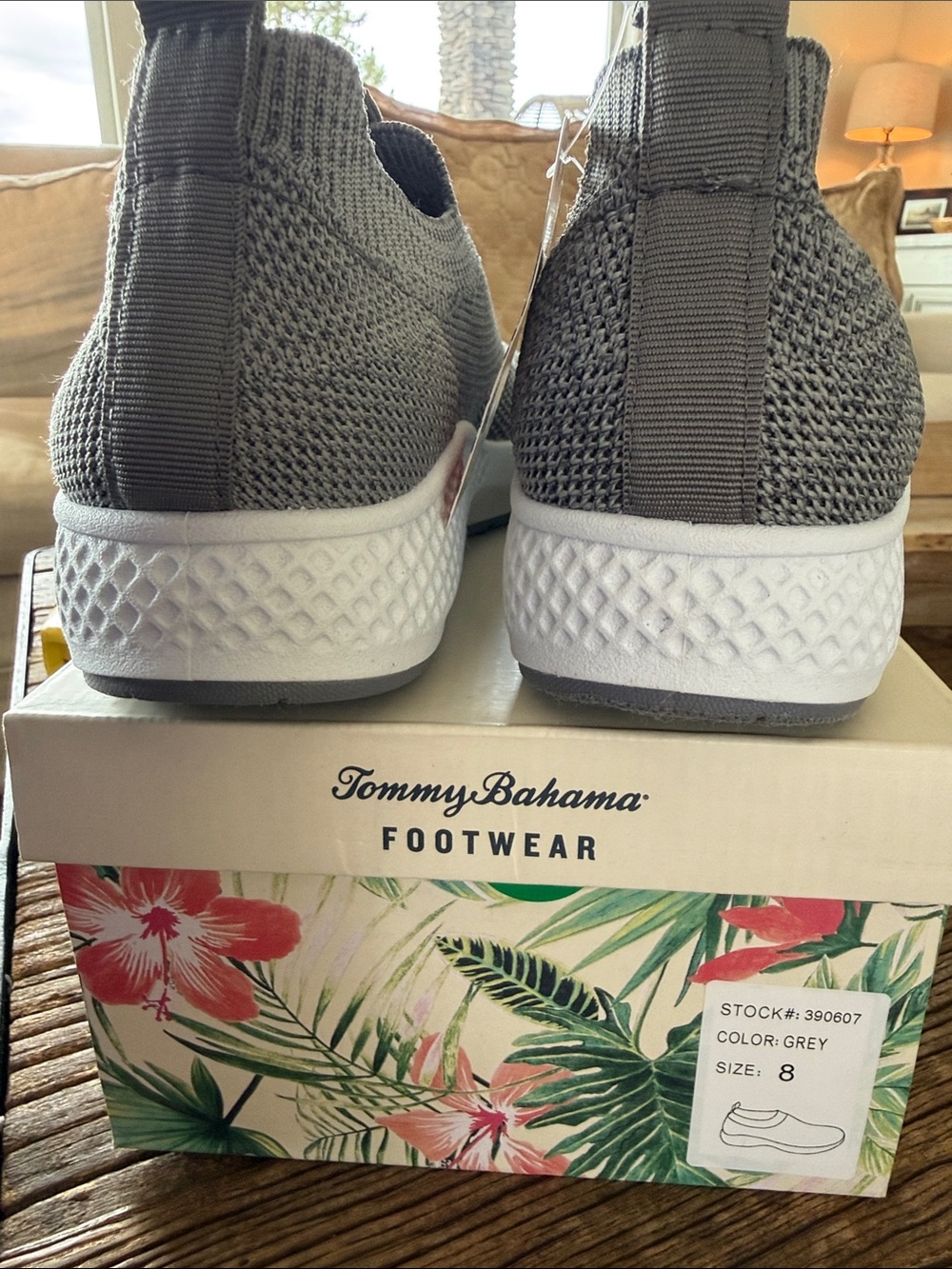 Tommy Bahama Light Gray Knit Slip-On Sneakers NWT